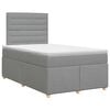 vidaXL Pat boxspring cu saltea Gri deschis 120 x 200 cm Țesătură