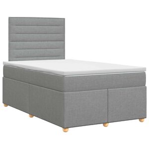 vidaXL Pat boxspring cu saltea Gri deschis 120 x 200 cm Țesătură