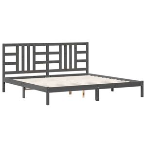 vidaXL Cadru de pat, gri, 200x200 cm, lemn masiv