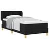 vidaXL Pat cu arcuri cu headboard Negru 100 x 200 cm țesătură