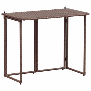vidaXL Masă pliabilă de grădină maro 90x51x75 cm Poly Ratan