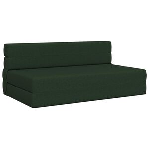 vidaXL Canapea Pat Pliabilă Verde &icirc;nchis 152 x 86,5 x 60 cm Țesătură