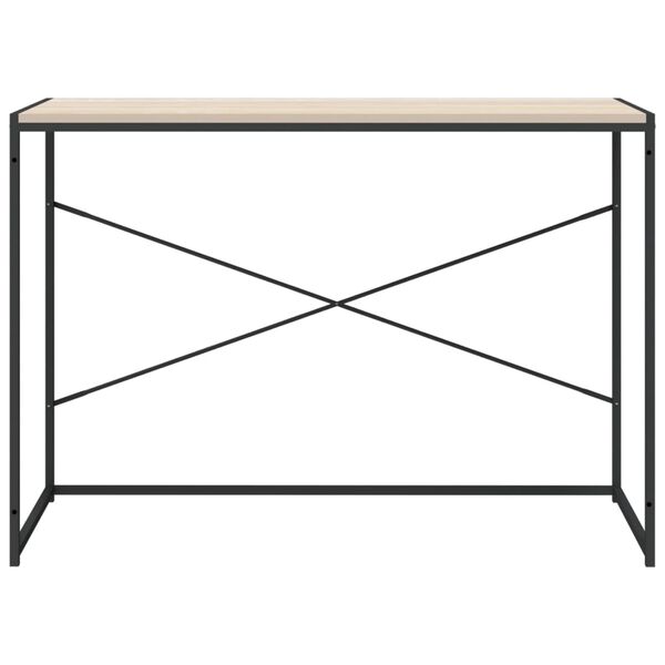 vidaXL Birou de computer, negru/stejar, 110x60x70 cm, lemn prelucrat