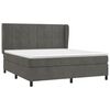vidaXL Pat box spring cu saltea, gri &icirc;nchis, 160x200 cm, catifea