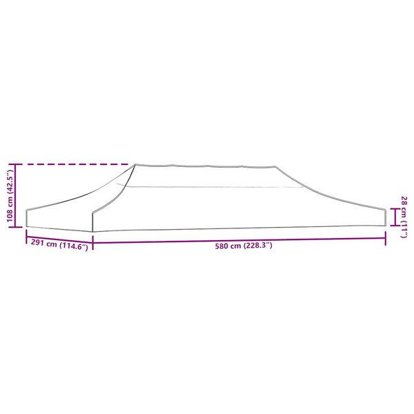 vidaXL Acoperiș cort de petrecere, crem, 3 x 6 m