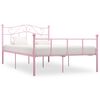 vidaXL Cadru de pat, roz, 140 x 200 cm, metal