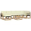 vidaXL Set de canapele de exterior cu pernă 8 pcs Alb și crem