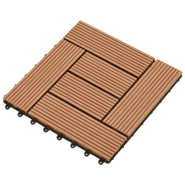 vidaXL Plăci pentru Deck 11 pcs Maro 30 x 30 cm Lemn compozit