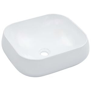 vidaXL Chiuvetă de baie, alb, 44,5x39,5x14,5 cm, ceramică