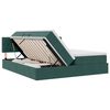 vidaXL Pat cu storage cu saltea cu headboard Verde &icirc;nchis 100 x 200 cm