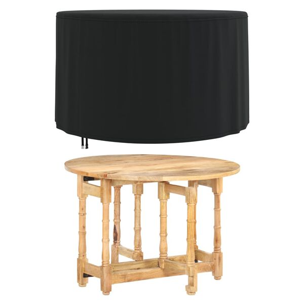 vidaXL Husă mobilier de grădină rotundă negru &Oslash; 128x71 cm Oxford 420D