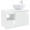 vidaXL Set de mobilier pentru baie 2 buc. Alb foarte lucios