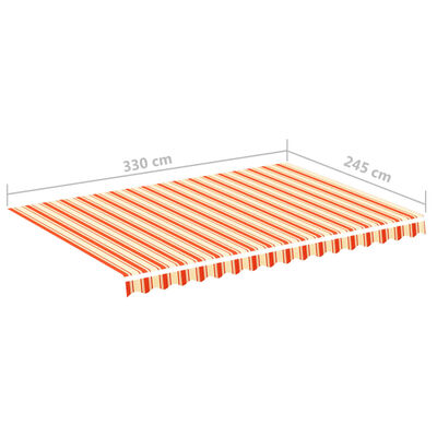 vidaXL Pânză de rezervă copertină, galben și portocaliu, 3,5x2,5 m
