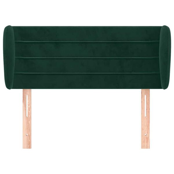 vidaXL Tăblie de pat cu aripioare verde &icirc;nchis 83x23x78/88 cm catifea