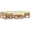 vidaXL Set de canapele de exterior 7 buc. Natural și Crem