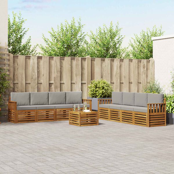 vidaXL Seturi de canapele cu pernă 9 pcs Gri natural și deschis