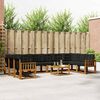 vidaXL Set de canapele de exterior cu pernă 11 pcs Natural și Negru