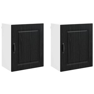 vidaXL Dulap de bucătărie Kalmar 2 pcs Stejar Negru 50 x 31 x 60 cm