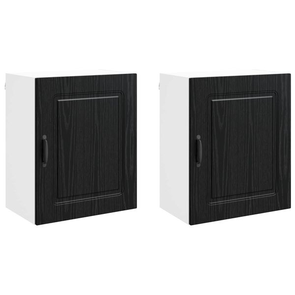 vidaXL Dulap de bucătărie Kalmar 2 pcs Stejar Negru 50 x 31 x 60 cm