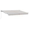 vidaXL Copertină retractabilă manuală Gri deschis și alb. 4,5 &times; 3 m