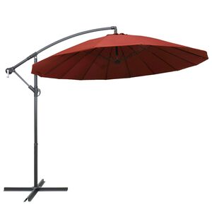 vidaXL Umbrelă de soare suspendată, cărămiziu, 3 m, st&acirc;lp de aluminiu