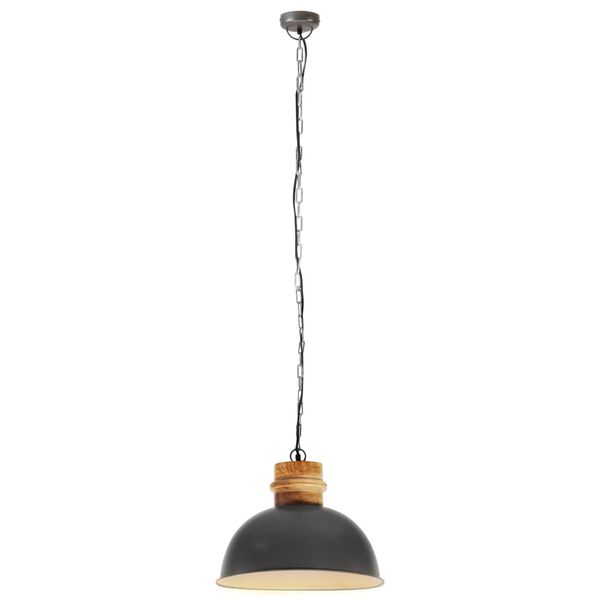 vidaXL Lampă suspendată industrială, gri, 42 cm, mango, E27, rotund