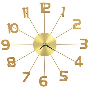vidaXL Ceas de perete, auriu, 50 cm, metal