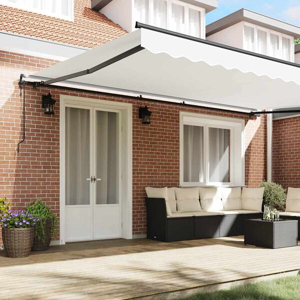 vidaXL Cortina Retractabilă Alb 500 &times; 350 cm Țesătură și Aluminiu