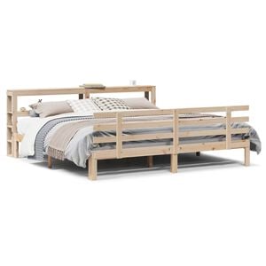 vidaXL Cadru pat cu tăblie 200x200 cm, lemn masiv de pin