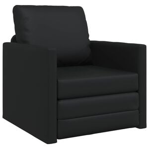 vidaXL Canapea extensibilă 2 &icirc;n 1, negru, 112x174x55cm piele ecologică