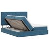 vidaXL Pat cu storage Albastru &icirc;nchis 200 x 200 cm Catifea
