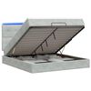 vidaXL Pat Ottoman cu Saltea și LED Gri deschis 140 x 200 cm Catifea