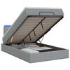 vidaXL Pat Ottoman cu Saltea și LED Gri deschis 120 x 200 cm Țesătură