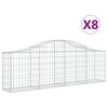 vidaXL Coșuri gabion arcuite 8 buc, 200x30x60/80 cm, fier galvanizat