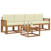 vidaXL Set de canapele de exterior cu pernă 5 pcs Natural și Crem