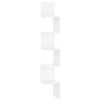 vidaXL Raft de perete, alb extralucios, 20x20x127,5 cm, PAL