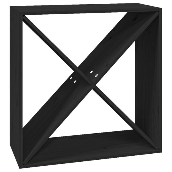 vidaXL Dulap de vinuri, negru, 62x25x62 cm, lemn masiv de pin