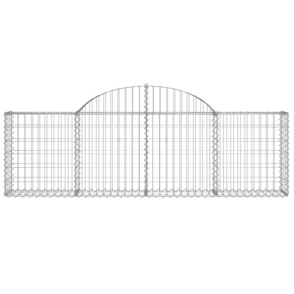 vidaXL Coșuri gabion arcuite 6 buc, 200x30x60/80 cm, fier galvanizat