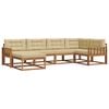vidaXL Set de canapele de exterior cu pernă 6 pcs Natural și Bej