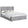 vidaXL Cadru de pat cu depozitare și tăblie Sonoma gri 140 x 190 cm