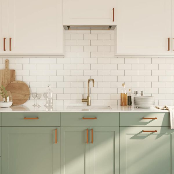 vidaXL M&acirc;nere de dulap, 10 buc., bronz, 128 mm, oțel inoxidabil