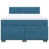 vidaXL Pat box spring cu saltea, albastru, 140x190 cm, catifea