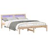 vidaXL Cadru de pat cu headboard Maro 140 x 200 cm Lemn de pin masiv