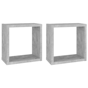 vidaXL Rafturi de perete cub, 2 buc., gri beton, 30x15x30 cm