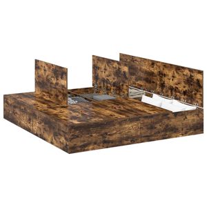 vidaXL Cadru de pat cu depozitare Stejar fumuriu 200 x 200 cm