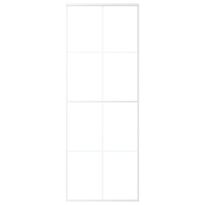 vidaXL Ușă glisantă, alb, 76x205 cm, sticlă ESG și aluminiu