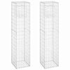 vidaXL St&acirc;lpi tip coș gabion, 2 buc., 40x40x180 cm, fier