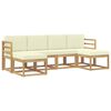 vidaXL Set de canapele de exterior 6 buc. Natural și Crem Poliester