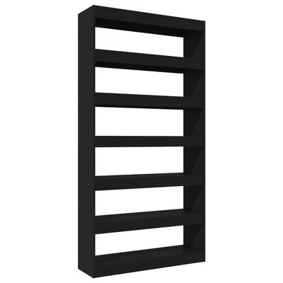 vidaXL Bibliotecă/Separator cameră, negru, 100x30x198 cm, lemn
