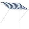 vidaXL Copertină retractabilă, albastru și alb, 100 x 150 cm